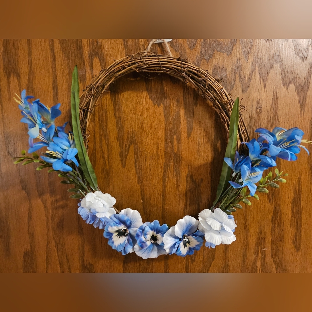 Handmade blue wreath